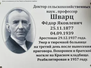 В ЦХДКГАНО поступили документы Ф.Я. Шварца, агронома-селекционера, профессора, заведующего Симбилейской опытной станцией