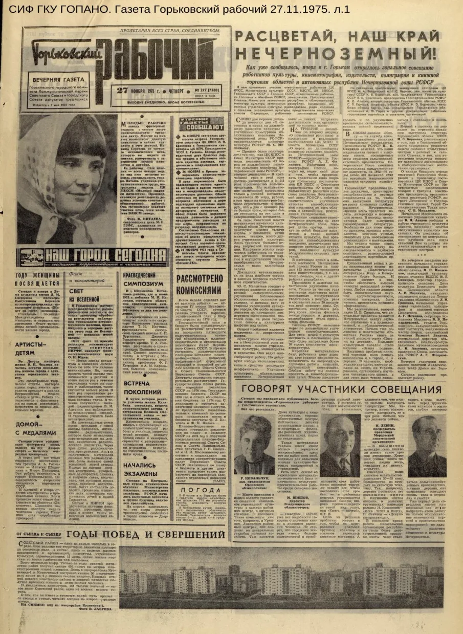 Город Горький 50 лет назад