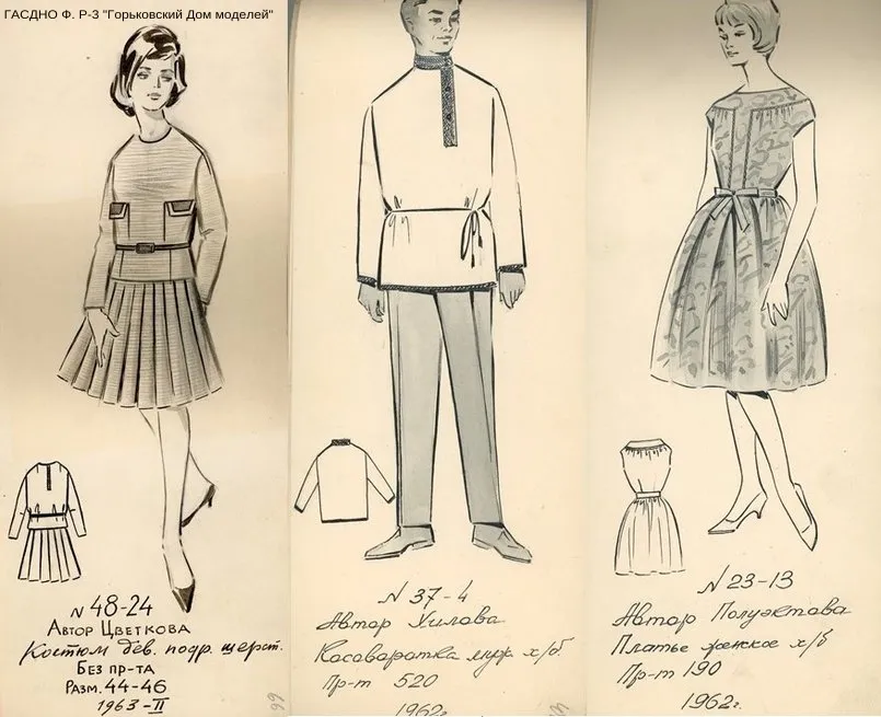 Советская мода: предложения модельеров 1960 гг. (по документам фонда Р-3 «Горьковский Дом моделей»)