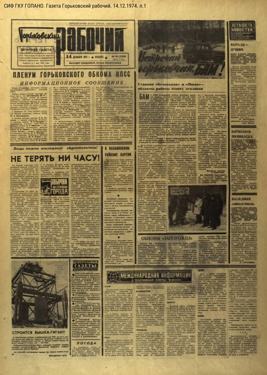 Город Горький 50 лет назад