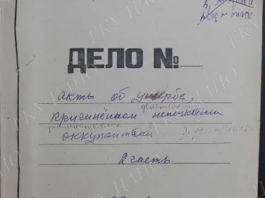 Ф. Р-3074. Оп. 1. Д. 2957. Акты об ущербе, причиненном действиями немецко-фашистских оккупантов Горьковской области. Часть 2. 25 ноября 1943 г. — 31 декабря 1943 г.